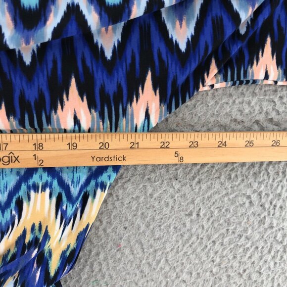 Chicos Dress Womens 0 US Small Blue Nouveau Ikat Knee Blouson 1/2 Cold Shoulder - Picture 8 of 11